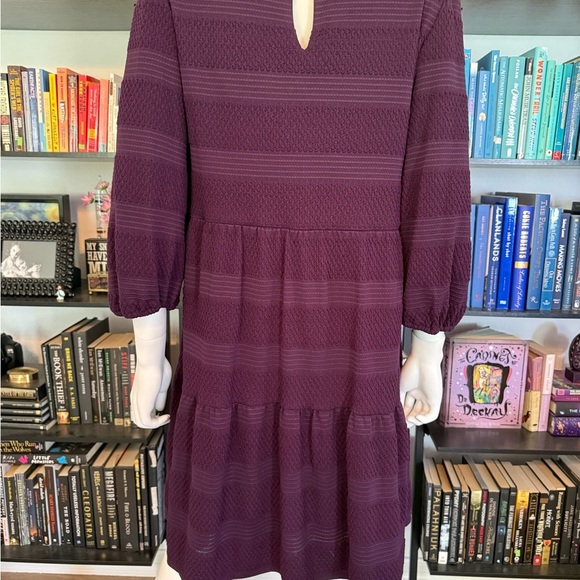 Jessica Howard Purple Striped Women's Dress - Picture 3 of 9